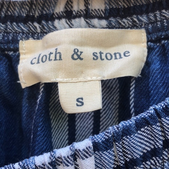 CLOTH & Stone Plaid Off The Shoulder Top Small - Picture 2 of 8